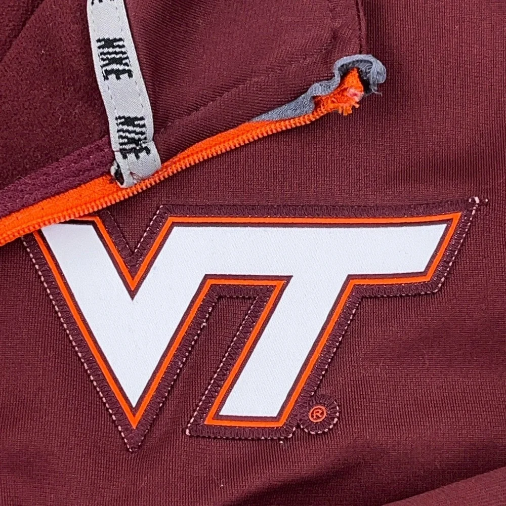 Virginia Tech Hokies Jacket Men Large Nike Dri Fit Track Suit Warm Up Maroon * - Picture 7 of 13